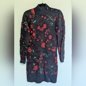 Juicy Couture Red and Blue Long Sleeve Sweater Dress